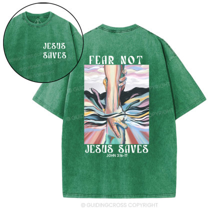 Jesus Saves Christian Washed T-Shirt