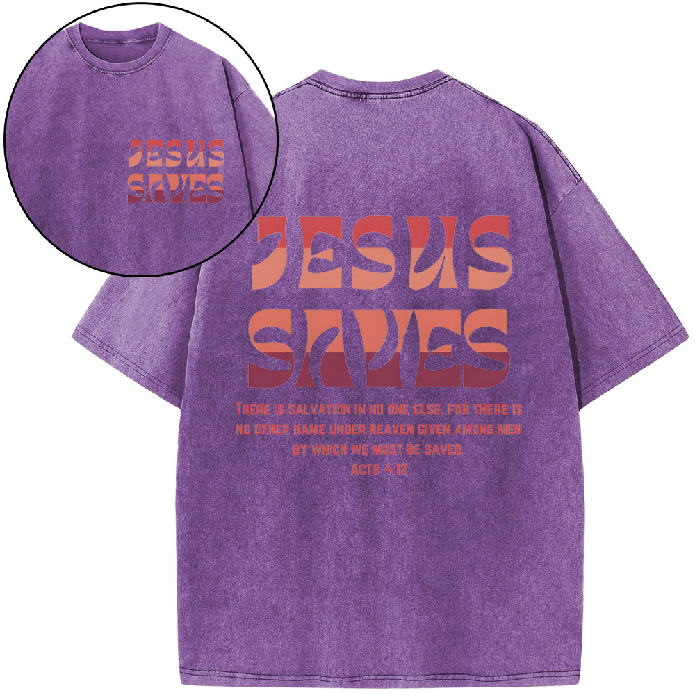 Jesus Saves Christian Washed T-Shirt Sale - GuidingCross