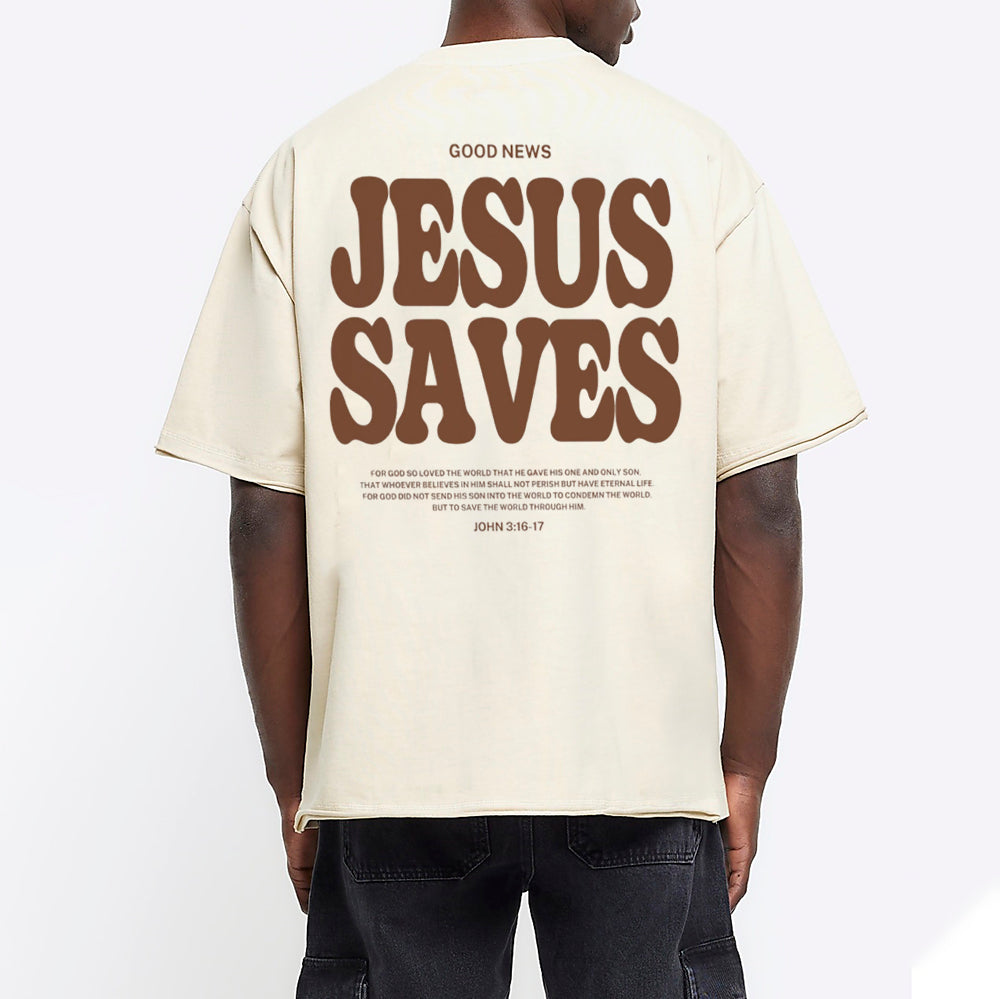 Jesus Saves Christian Washed T-Shirt