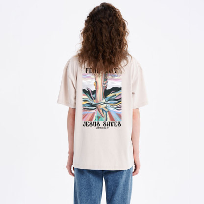 Jesus Saves Christian Washed T-Shirt