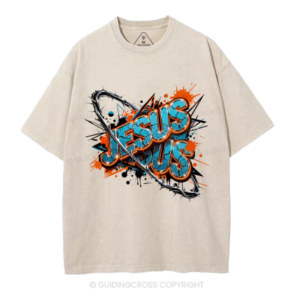 Jesus Saves Christian Washed T-Shirt 