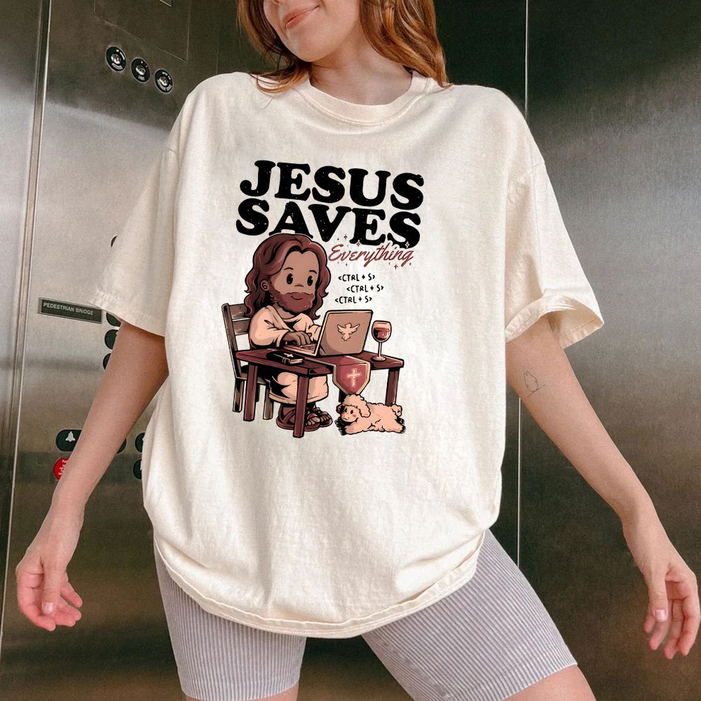 Jesus Saves Christian Washed T-Shirt