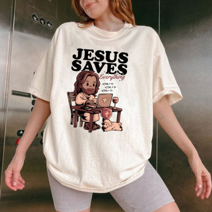 Jesus Saves Christian Washed T-Shirt