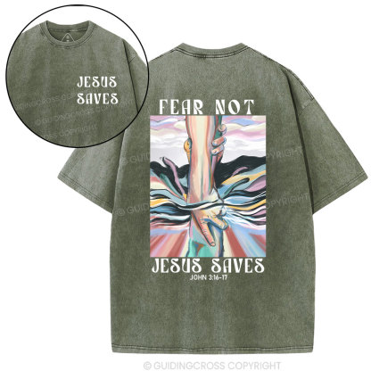 Jesus Saves Christian Washed T-Shirt