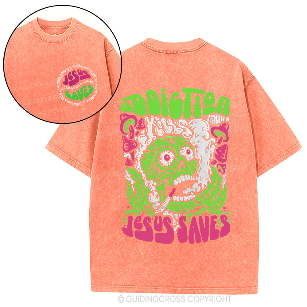 Jesus Saves Christian Washed T-Shirt