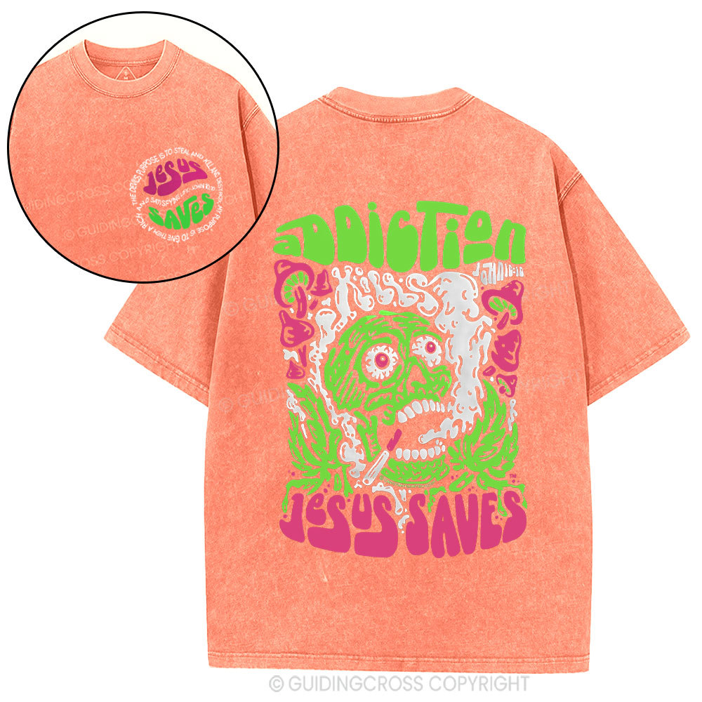 Jesus Saves Christian Washed T-Shirt