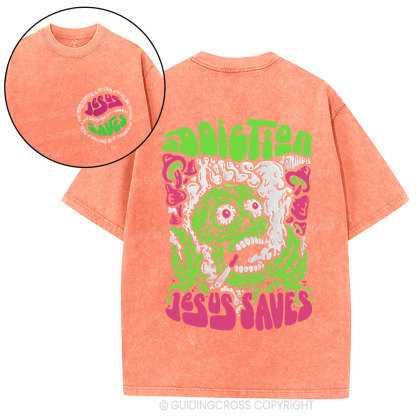 Jesus Saves Christian Washed T-Shirt