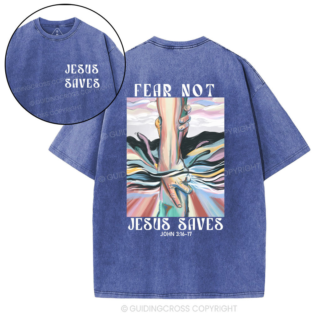 Jesus Saves Christian Washed T-Shirt