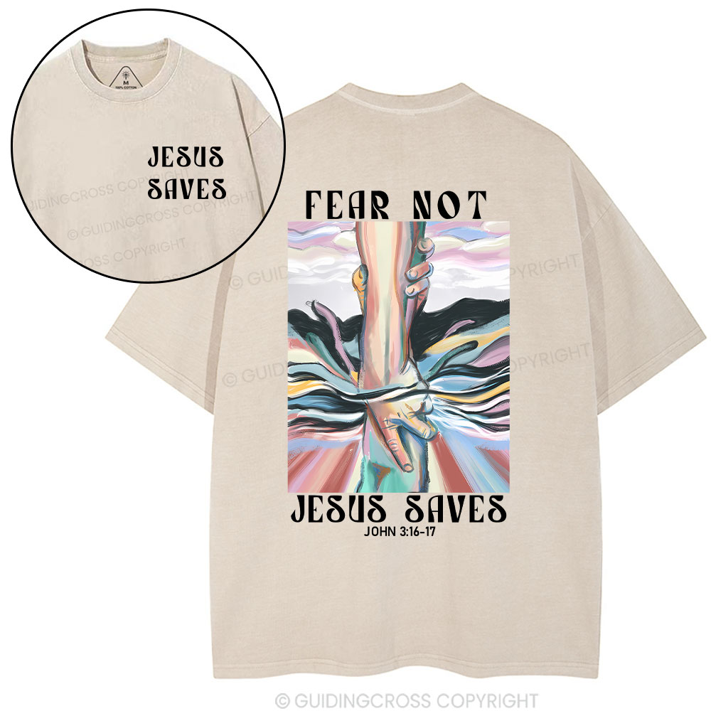 Jesus Saves Christian Washed T-Shirt