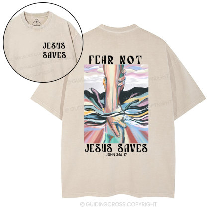 Jesus Saves Christian Washed T-Shirt