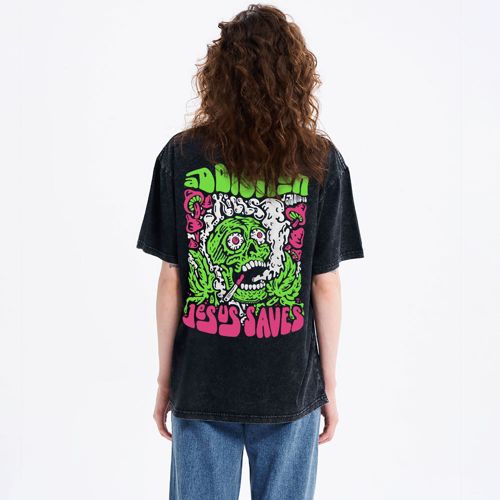 Jesus Saves Christian Washed T-Shirt