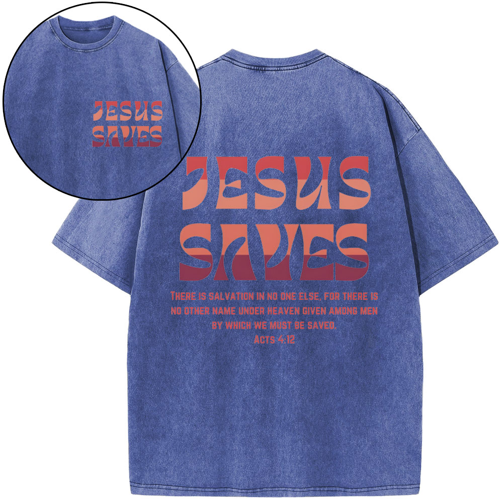 Jesus Saves Christian Washed T-Shirt