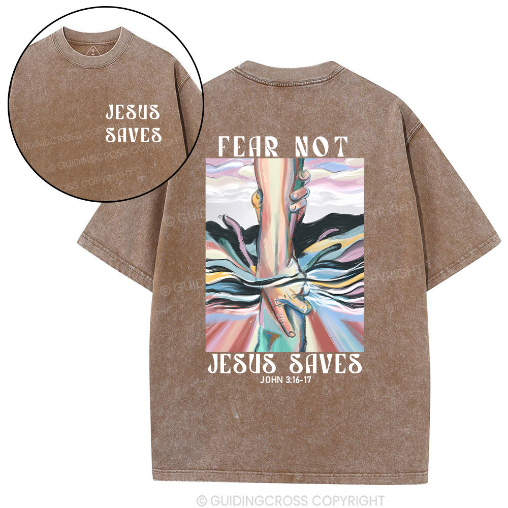 Jesus Saves Christian Washed T-Shirt