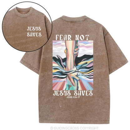 Jesus Saves Christian Washed T-Shirt
