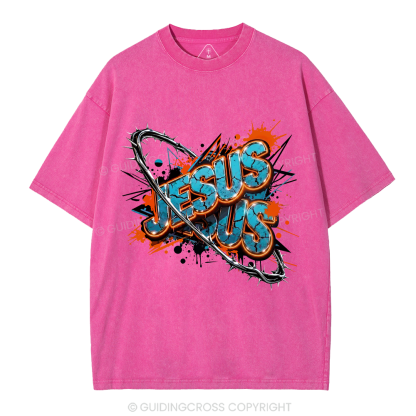Jesus Saves Christian Washed T-Shirt 