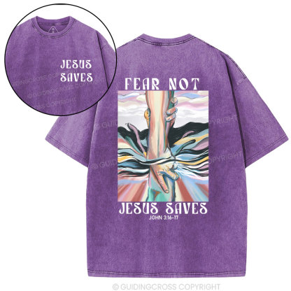 Jesus Saves Christian Washed T-Shirt