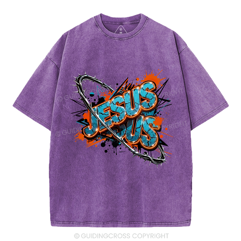 Jesus Saves Christian Washed T-Shirt 