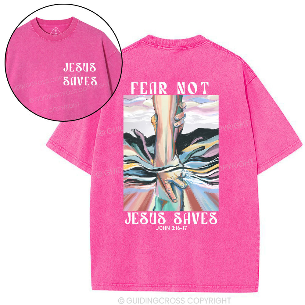 Jesus Saves Christian Washed T-Shirt Sale - GuidingCross