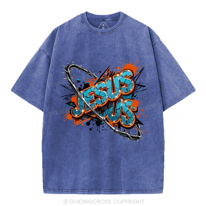 Jesus Saves Christian Washed T-Shirt 