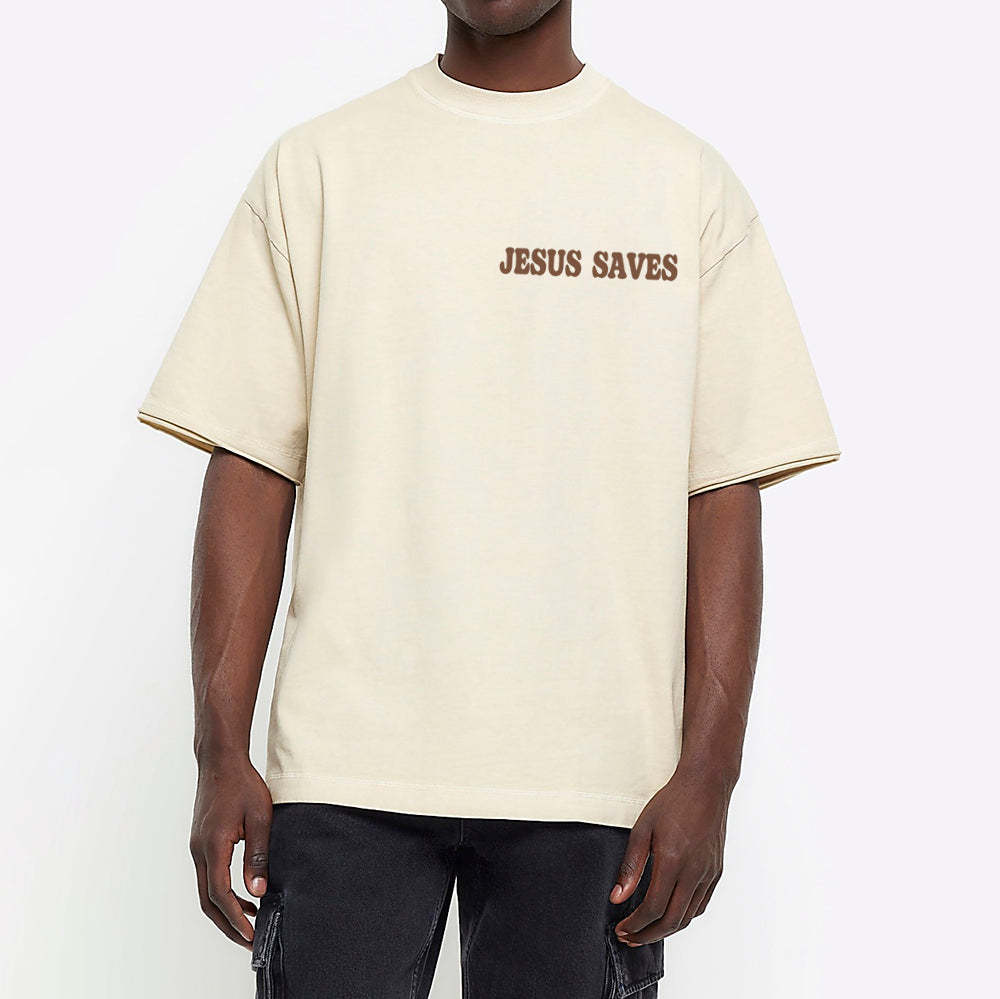 Jesus Saves Christian Washed T-Shirt