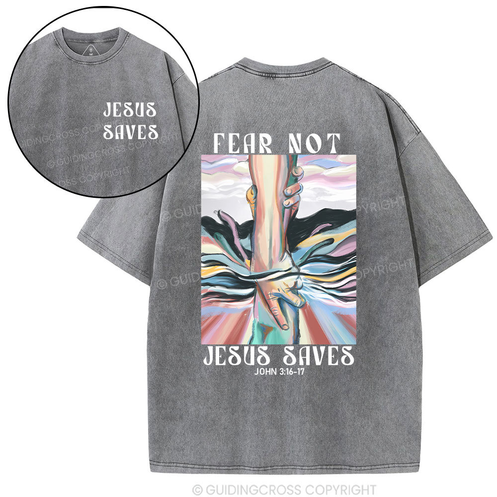 Jesus Saves Christian Washed T-Shirt