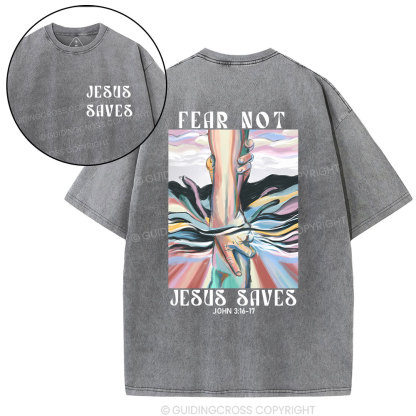 Jesus Saves Christian Washed T-Shirt