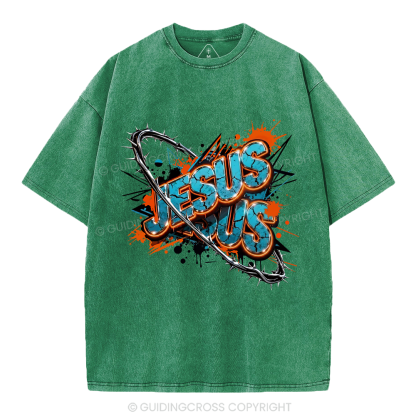 Jesus Saves Christian Washed T-Shirt 