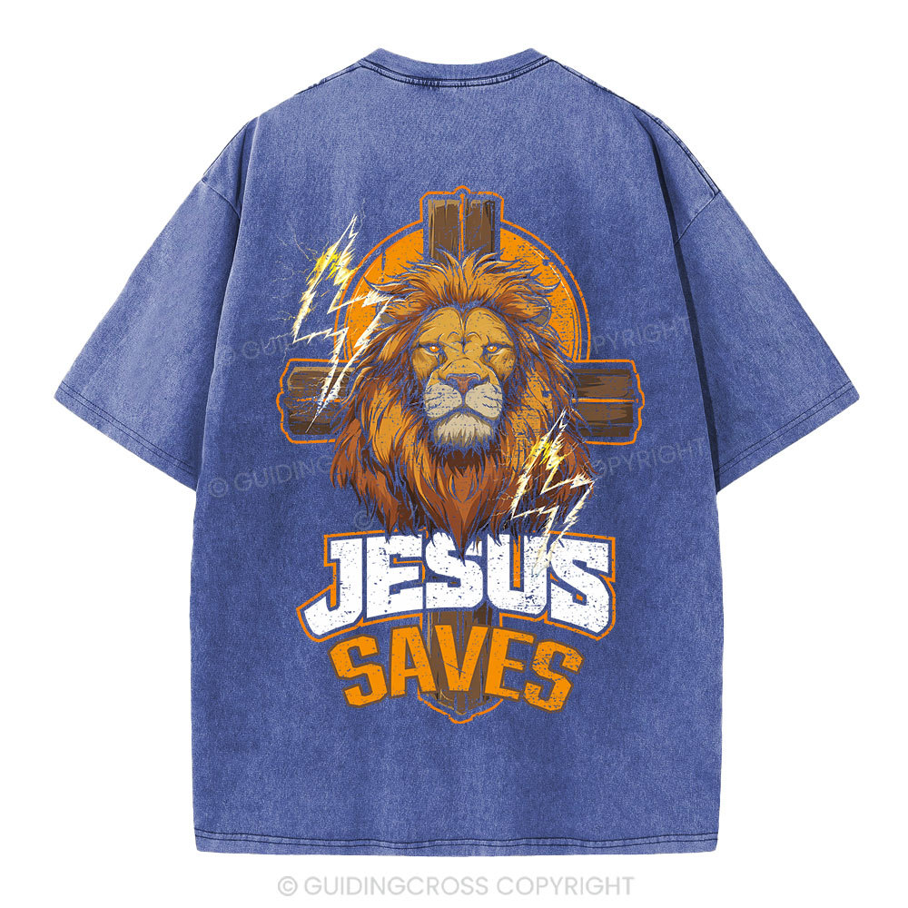 Jesus Saves Christian Washed T-Shirt