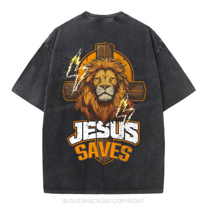 Jesus Saves Christian Washed T-Shirt