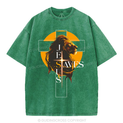 Jesus Saves Christian Washed T-Shirt