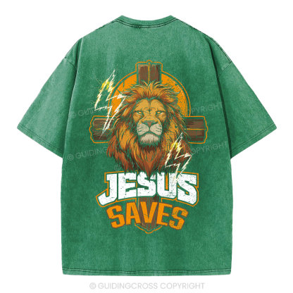 Jesus Saves Christian Washed T-Shirt