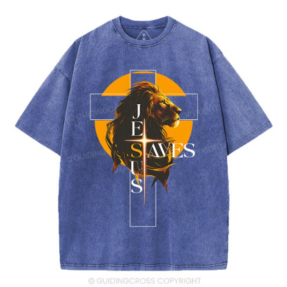 Jesus Saves Christian Washed T-Shirt