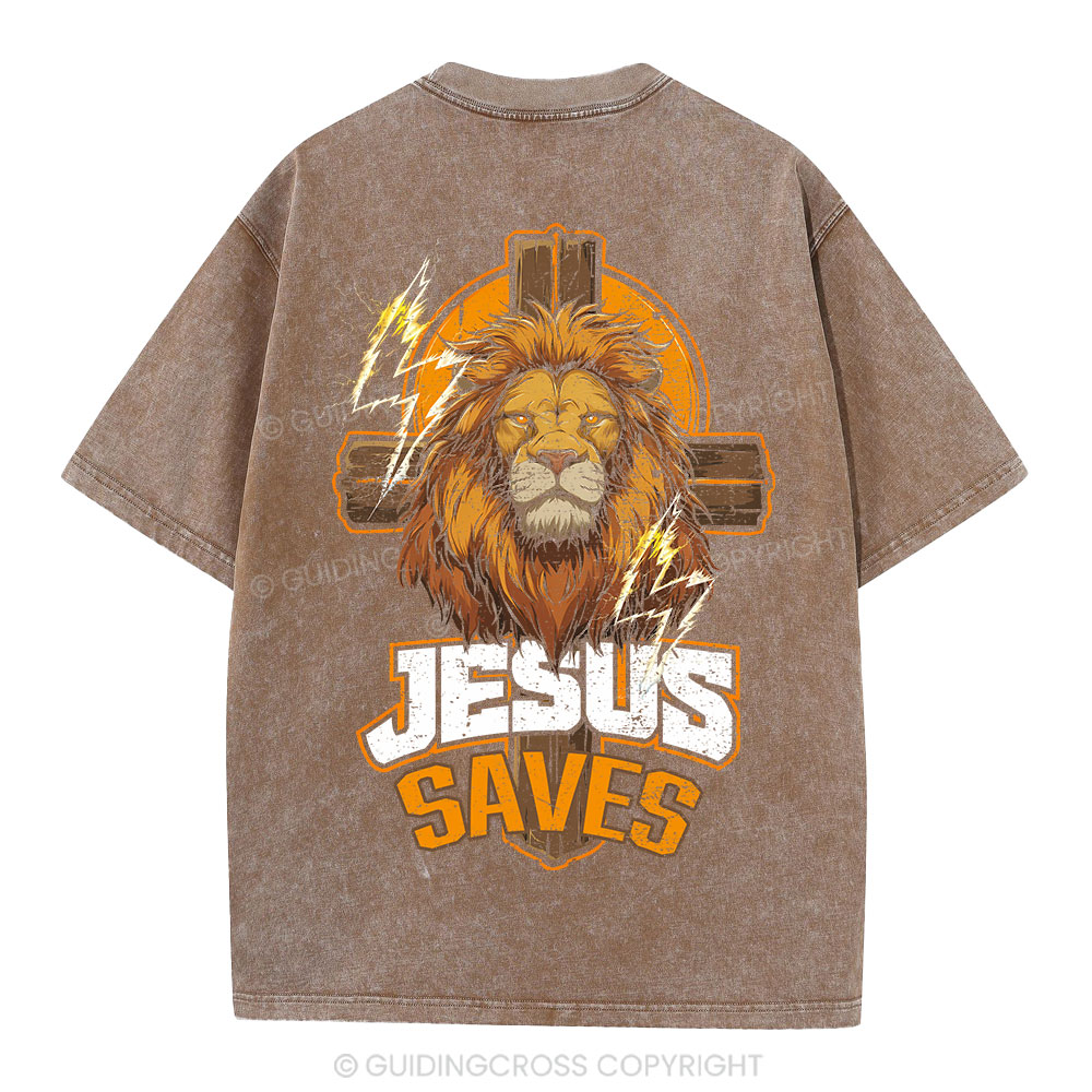 Jesus Saves Christian Washed T-Shirt