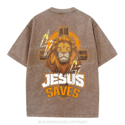 Jesus Saves Christian Washed T-Shirt