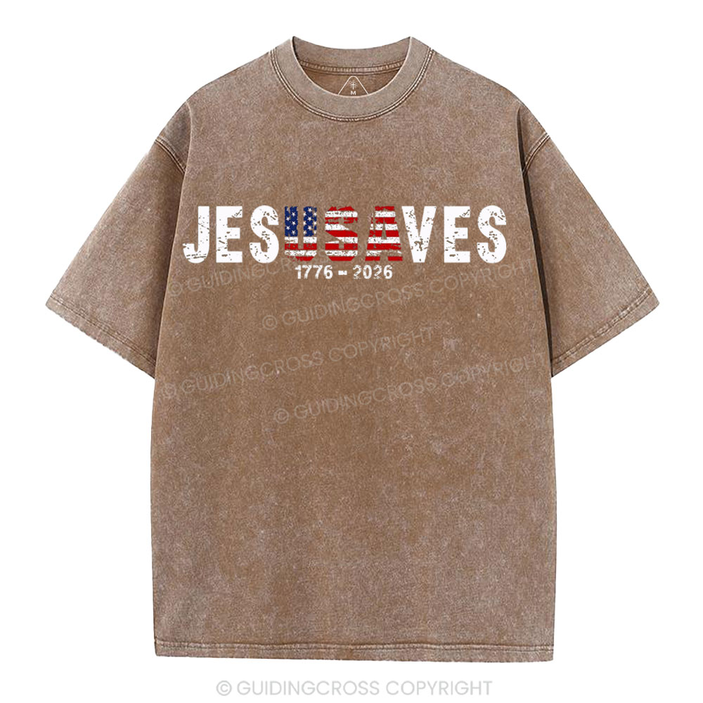Jesus Saves Christian Washed T-Shirt