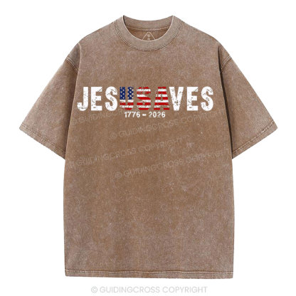Jesus Saves Christian Washed T-Shirt