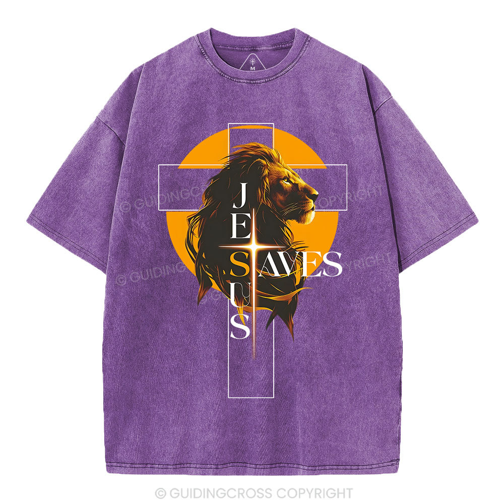 Jesus Saves Christian Washed T-Shirt