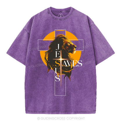 Jesus Saves Christian Washed T-Shirt