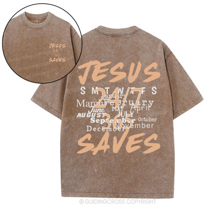 Jesus Saves Christian Washed T-Shirt