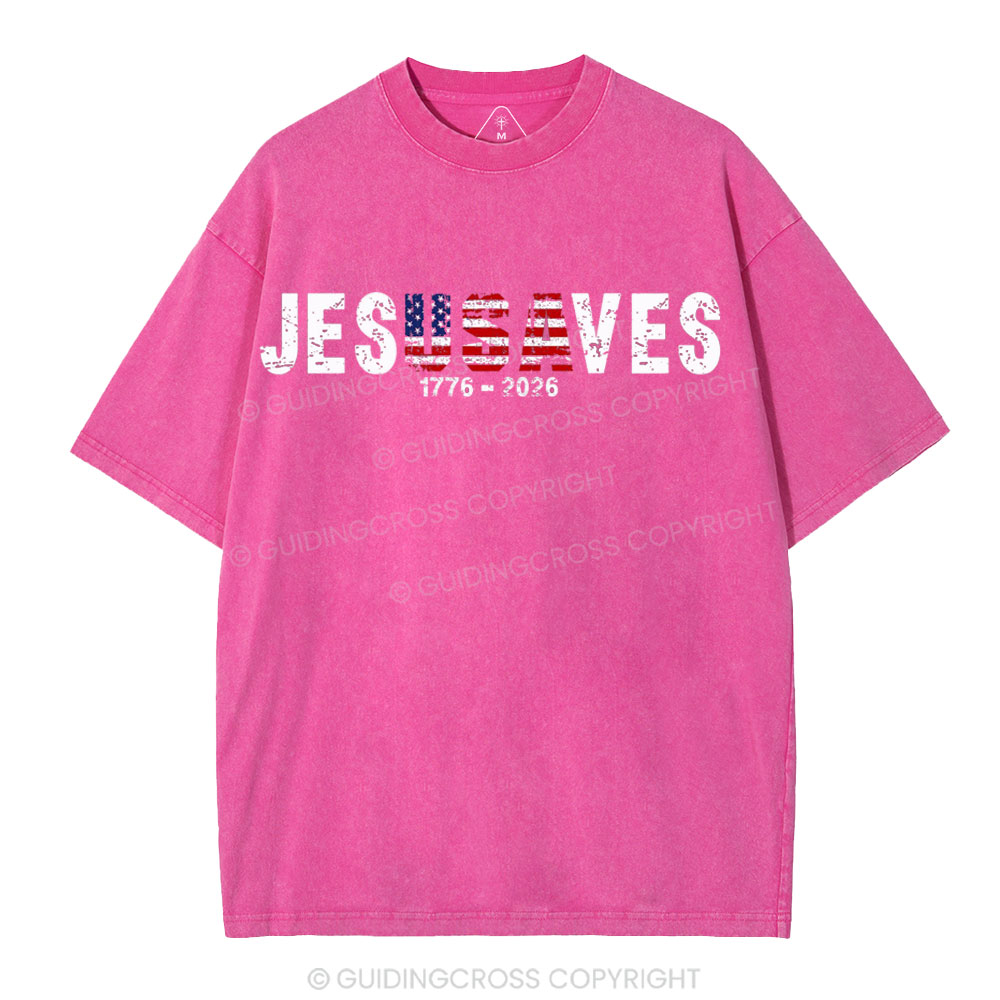 Jesus Saves Christian Washed T-Shirt