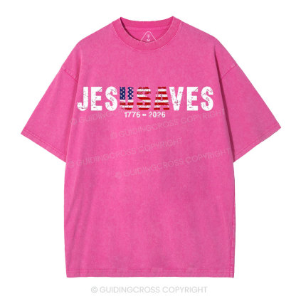 Jesus Saves Christian Washed T-Shirt