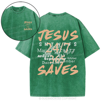 Jesus Saves Christian Washed T-Shirt