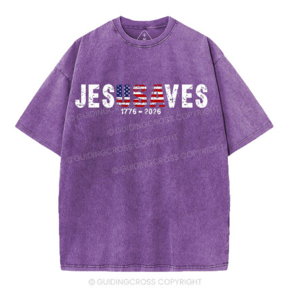 Jesus Saves Christian Washed T-Shirt