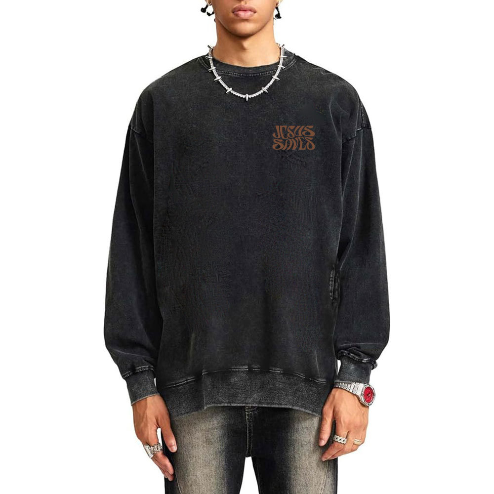 Jesus Saves Christian Washed SweatShirt