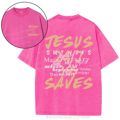 Jesus Saves Christian Washed T-Shirt