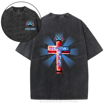 Jesus Saves Christian Washed T-Shirt
