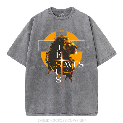 Jesus Saves Christian Washed T-Shirt