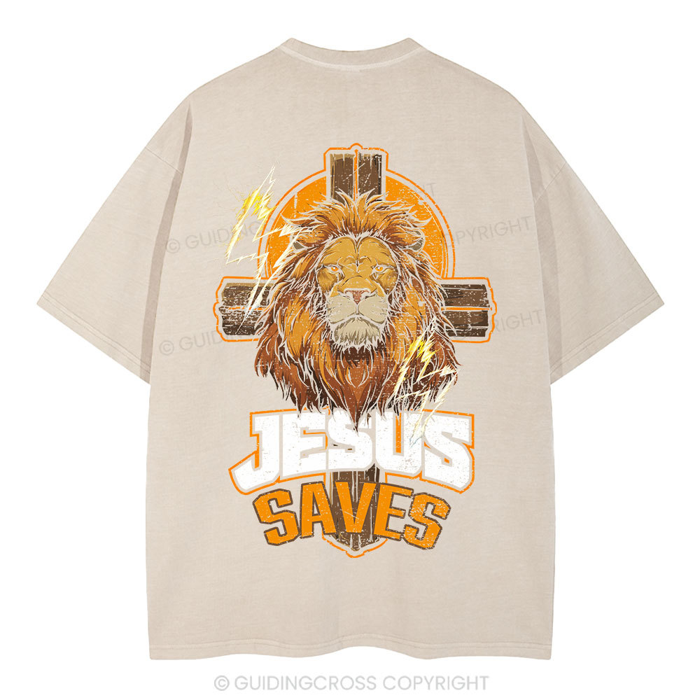 Jesus Saves Christian Washed T-Shirt