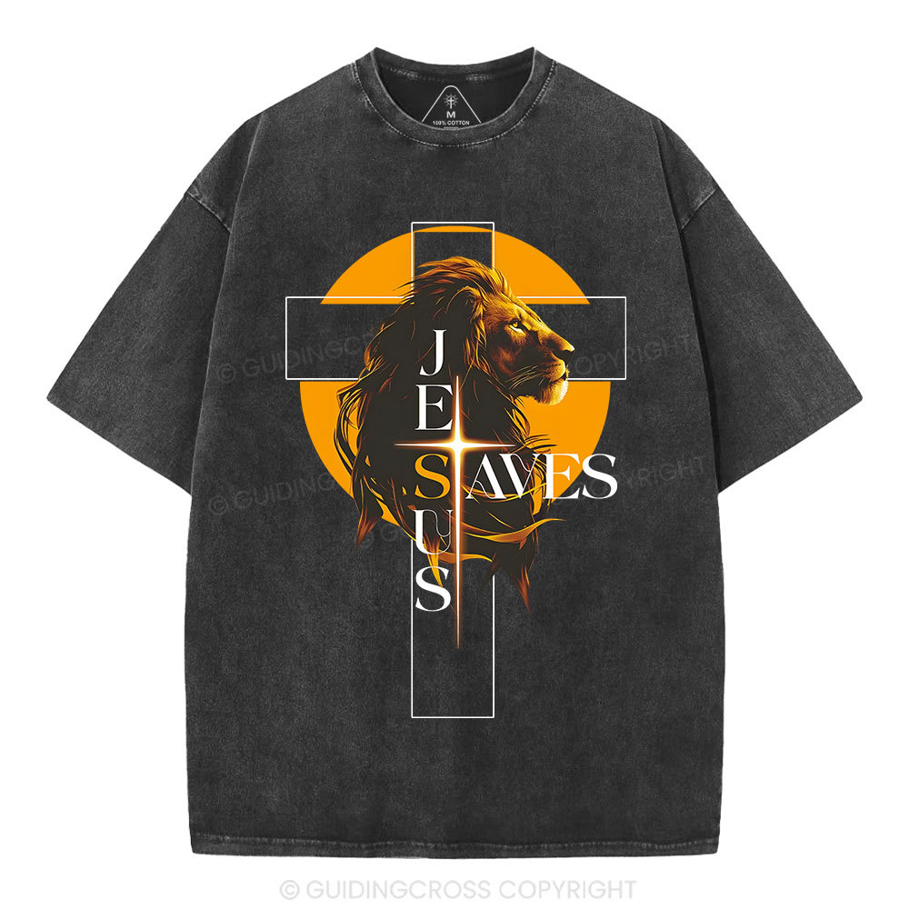 Jesus Saves Christian Washed T-Shirt