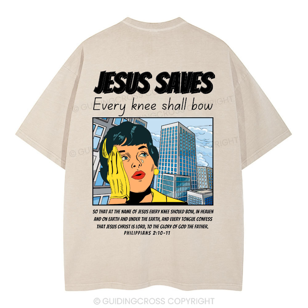 Jesus Saves Christian Washed T-Shirt